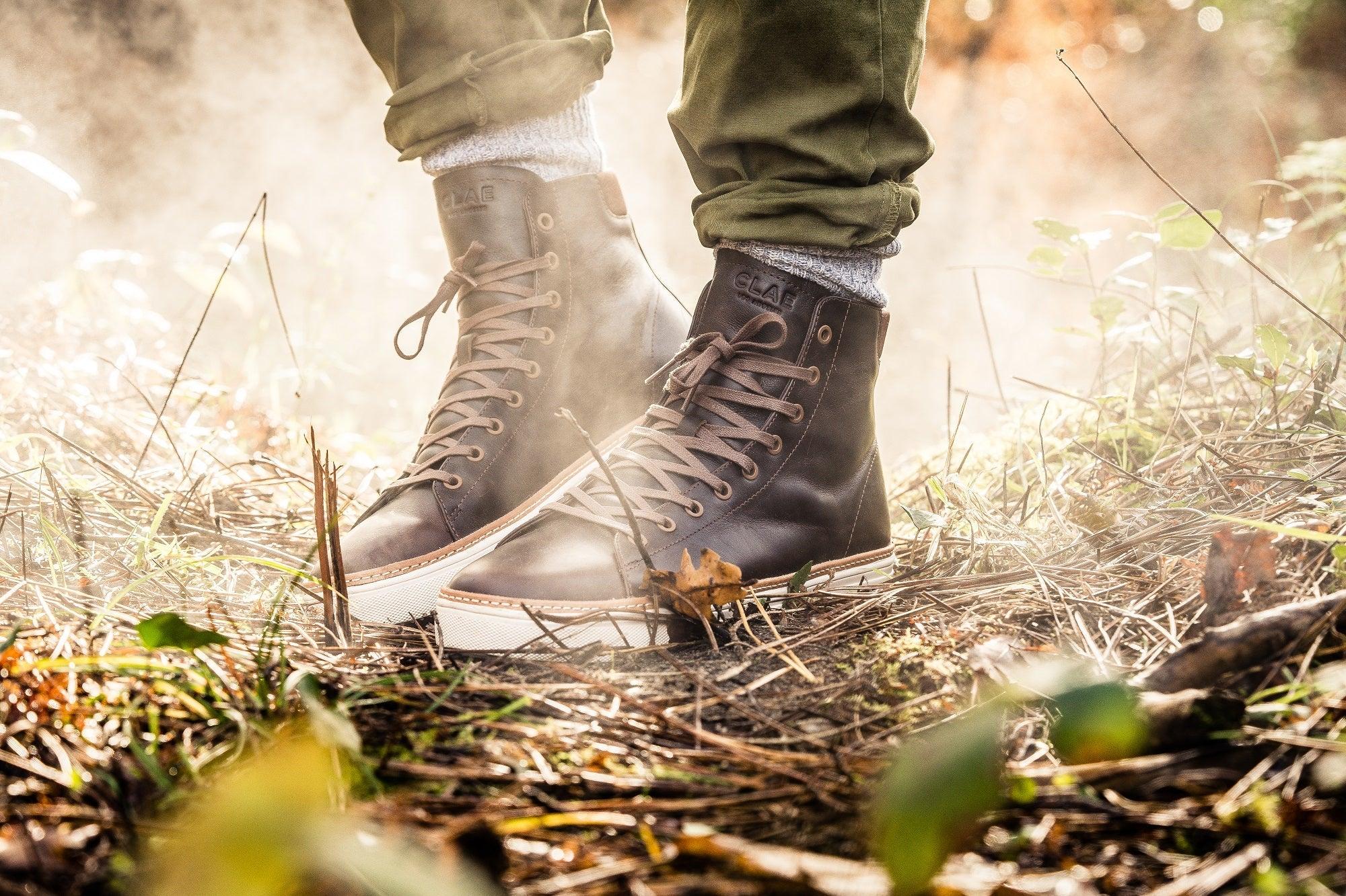 New collection hadncrafted with premium leathers and hand-stitched  leather welt details by clae los angeles
