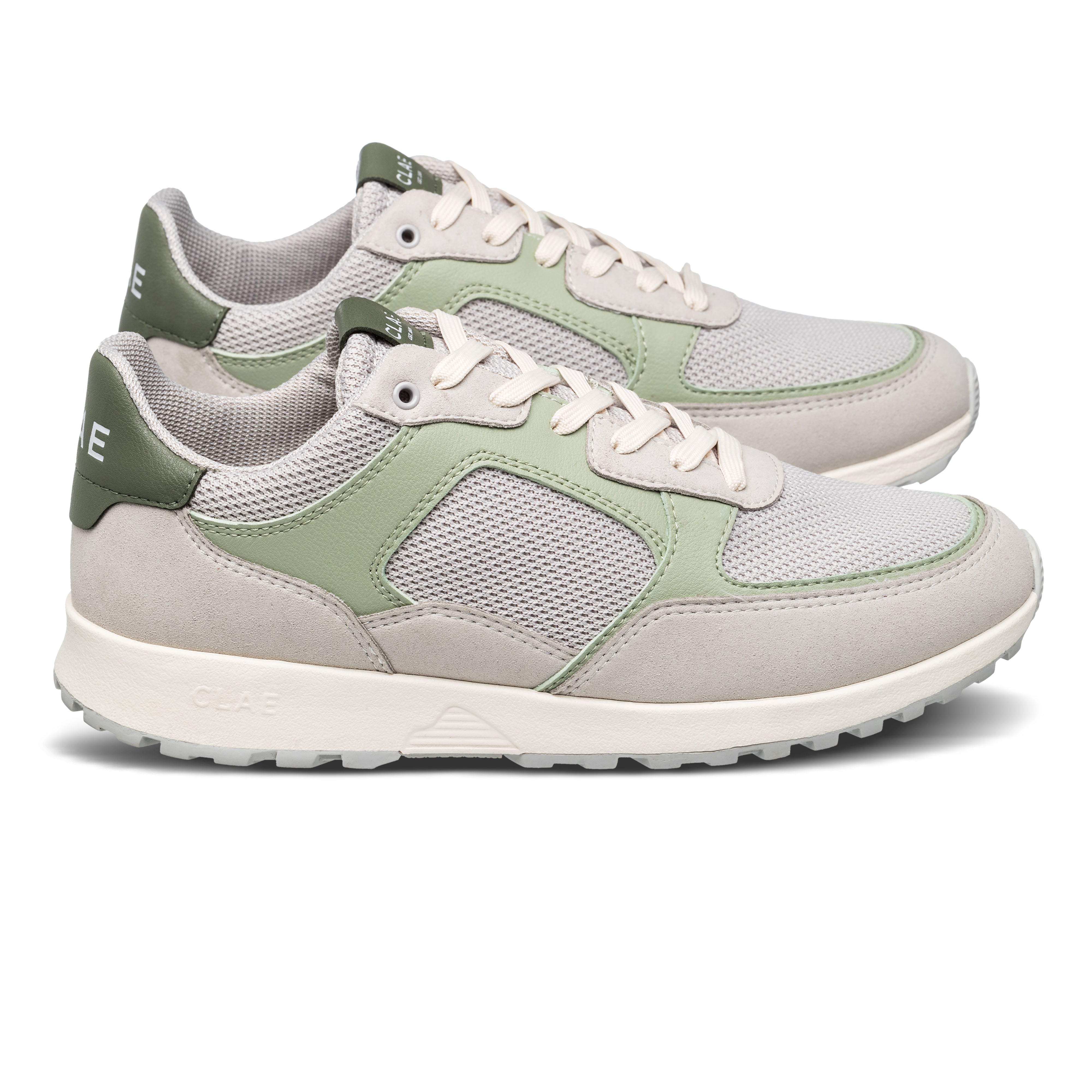 Joshua trainer in Quiet Gray Tea, 100% vegan with recycled materials, side view showing sleek silhouette and detailing.